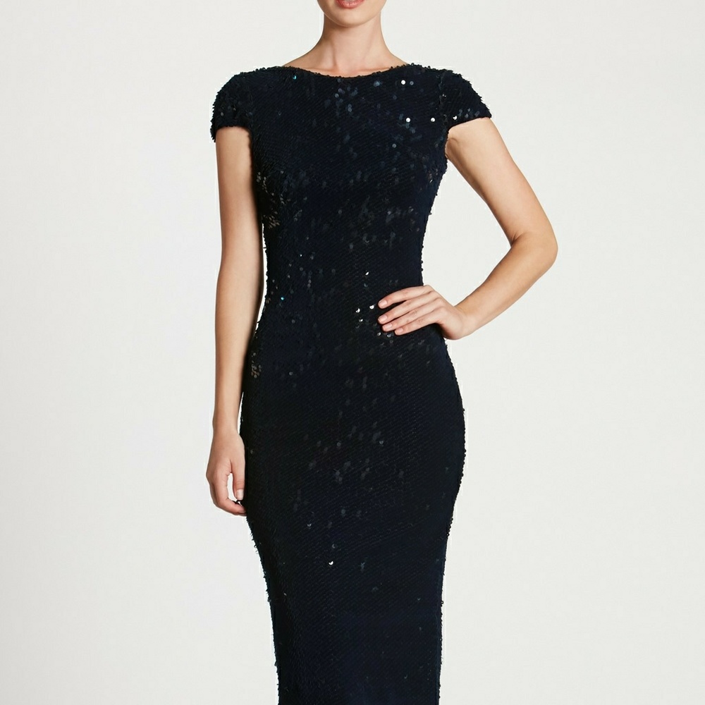 Dress the Population Black Velvet Sequin Dress